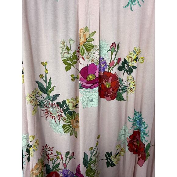 John Mark Women’s 3X Mixed Media Floral Tunic Blouse Button Front Boho Birds - Picture 7 of 10